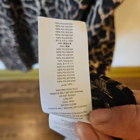 Michael Kors 3X Leopard Print Midi Dress Long Sleeve Loose Fit - Picture 4 of 6